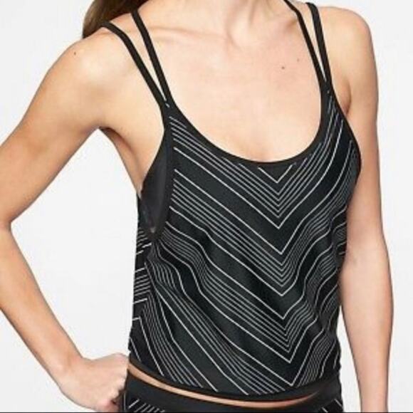 Athleta Chevron Tankini black white 34B/C - Picture 2 of 12